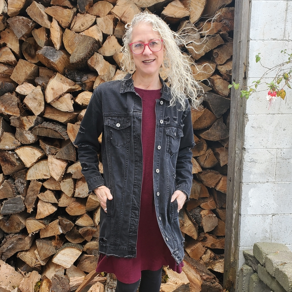 Queen Hearts Paris Jean Jacket Coat Black Small Destroyed Distressed